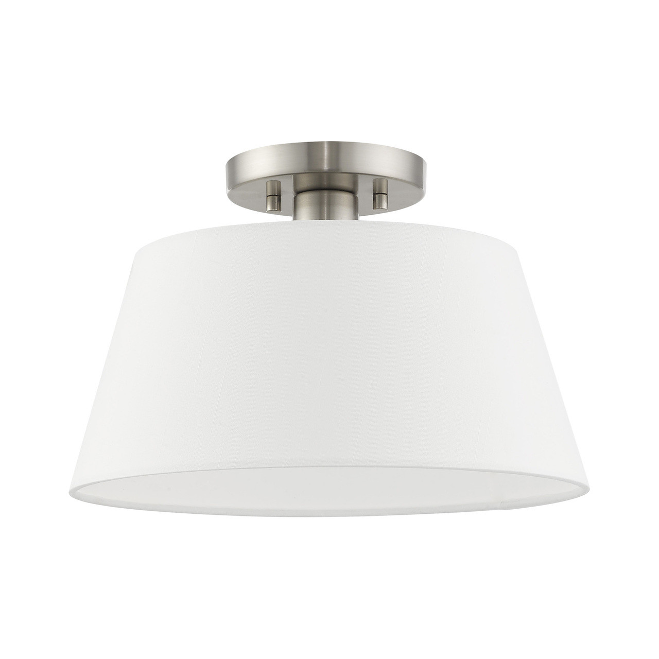 LIVEX LIGHTING 41312-91 Belclaire 1-Light Ceiling Mount, Brushed Nickel