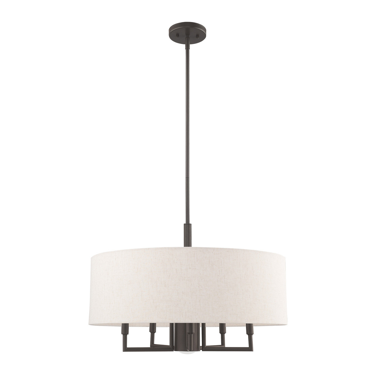 LIVEX LIGHTING 42605-92 Meridian (5 + 1)-Light Pendant Chandelier, English Bronze