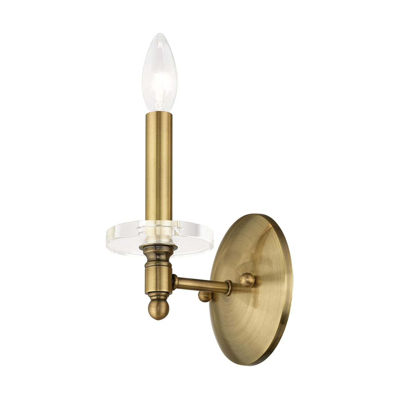 LIVEX LIGHTING 42701-01 1 Light Antique Brass Wall Sconce