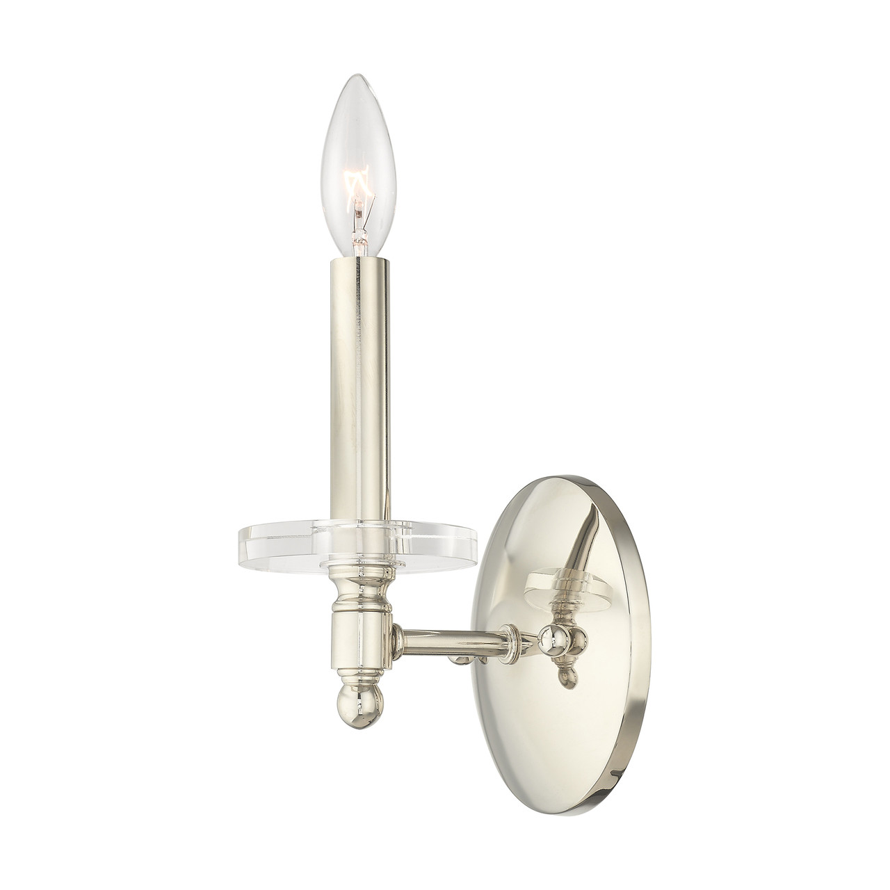 LIVEX LIGHTING 42701-35 1 Light Polished Nickel Wall Sconce