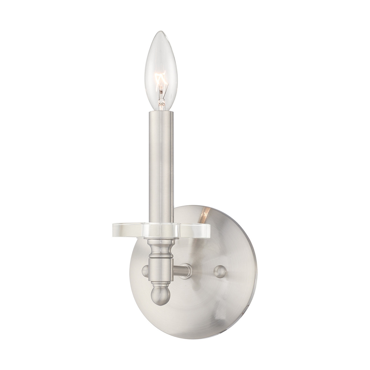 LIVEX LIGHTING 42701-91 1 Light Brushed Nickel Wall Sconce