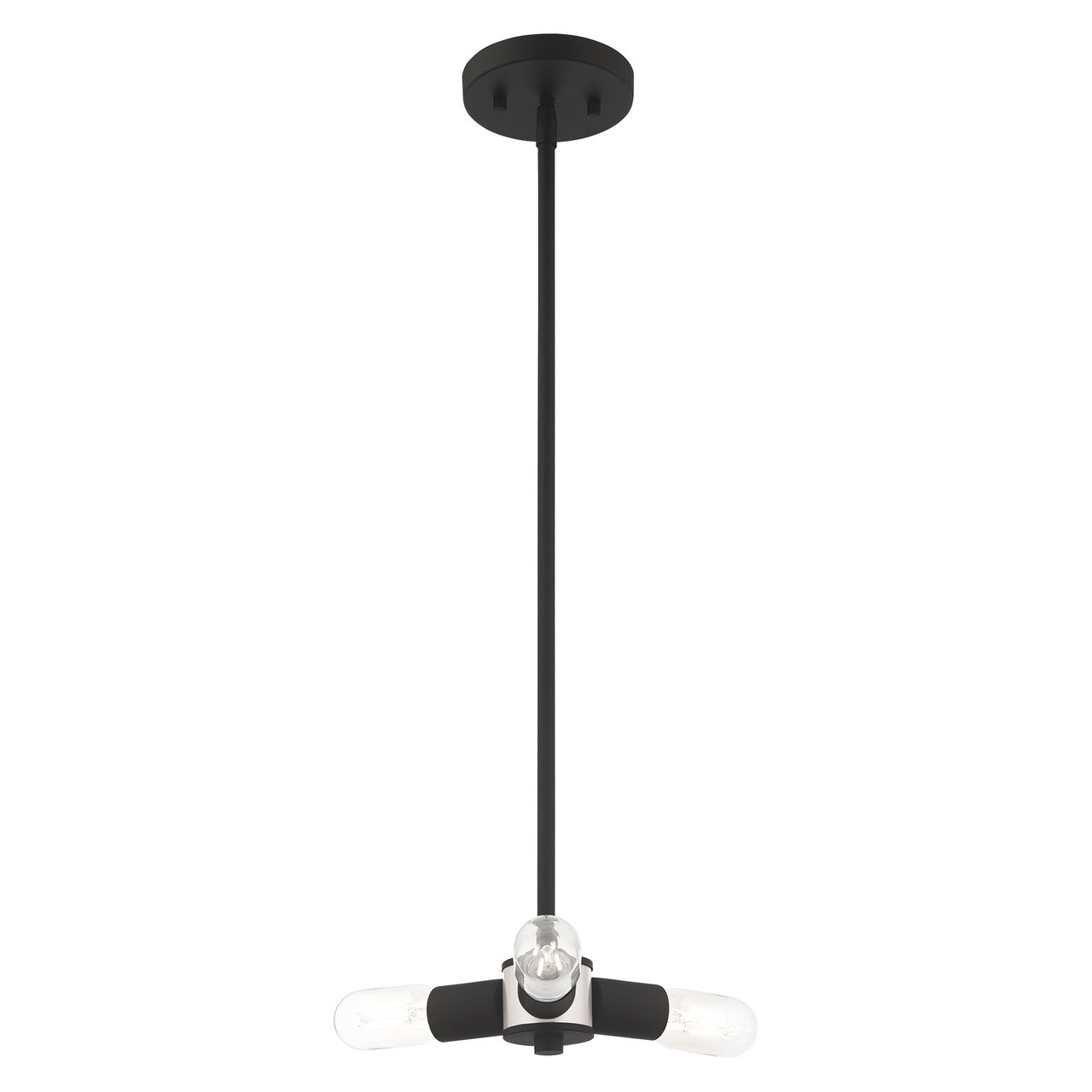 LIVEX LIGHTING 51133-04 Copenhagen 3-Light Mini Chandelier, Black