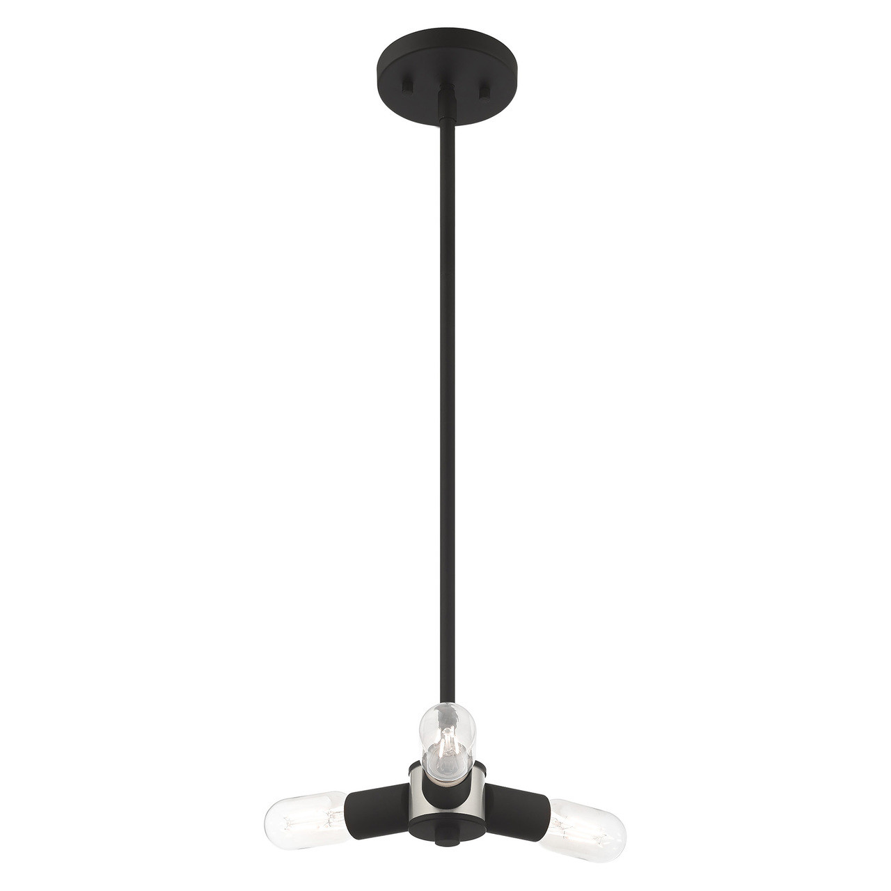 LIVEX LIGHTING 51133-04 Copenhagen 3-Light Mini Chandelier, Black