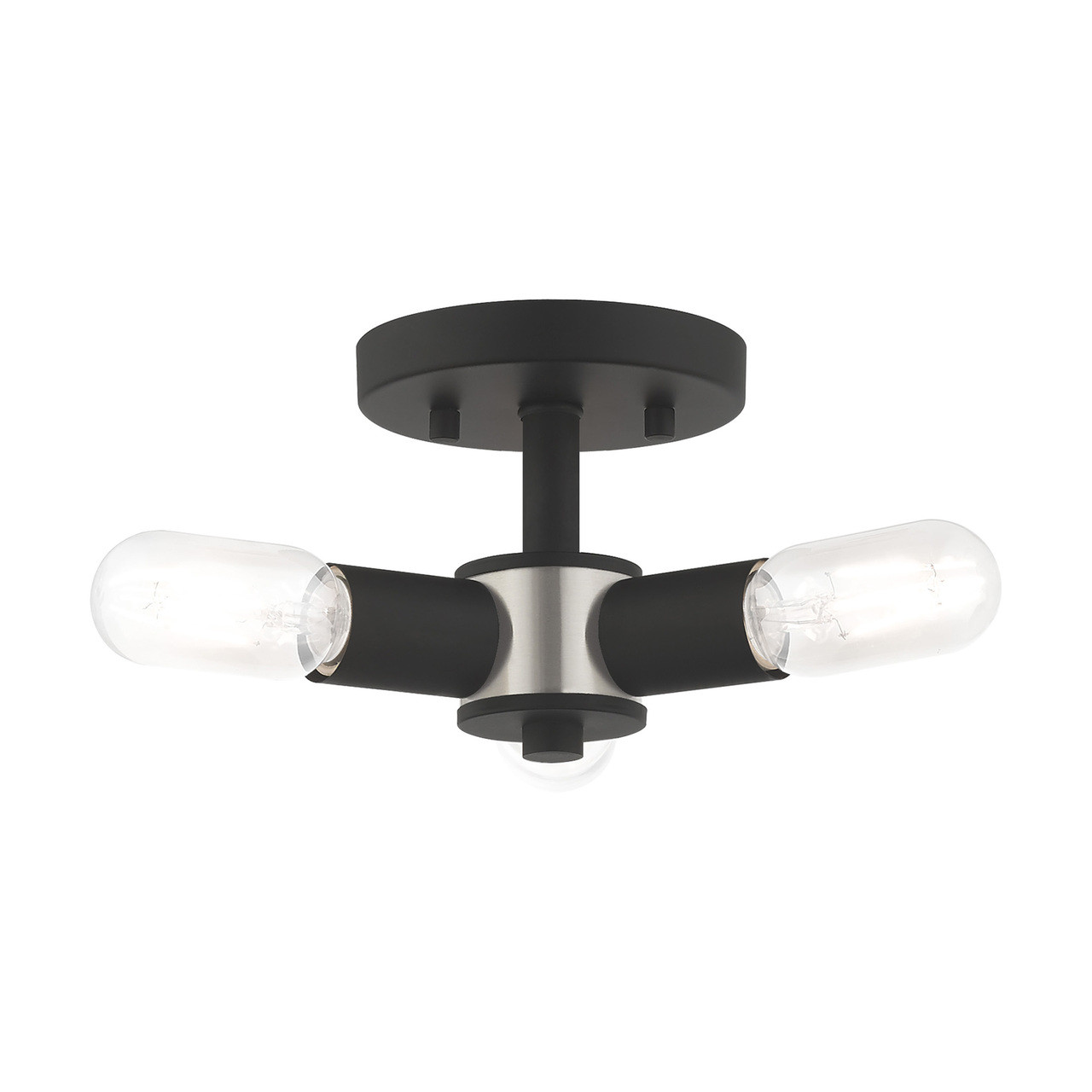 LIVEX LIGHTING 51137-04 Copenhagen 3-Light Ceiling Mount, Black