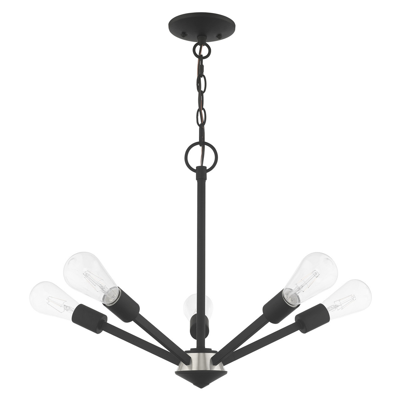 LIVEX LIGHTING 51155-04 Prague 5-Light Chandelier, Black
