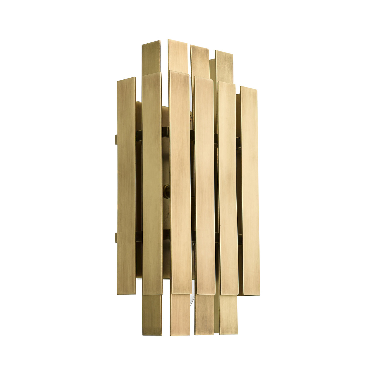 LIVEX LIGHTING 52041-08 2 Light Natural Brass ADA Wall Sconce