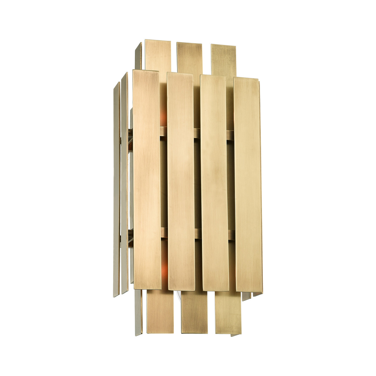 LIVEX LIGHTING 52041-08 2 Light Natural Brass ADA Wall Sconce