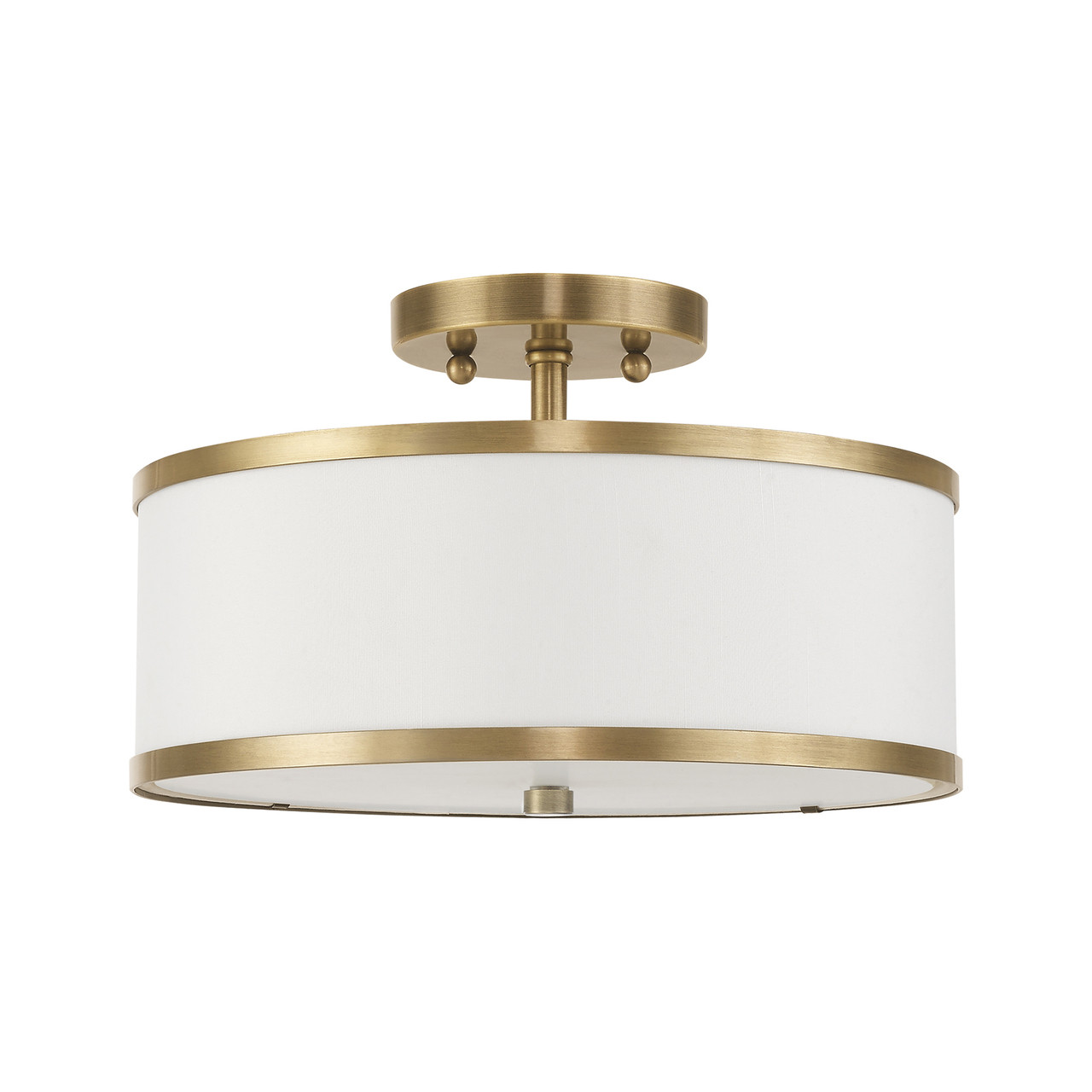LIVEX LIGHTING 62627-01 Park Ridge 2-Light Ceiling Mount, Antique Brass
