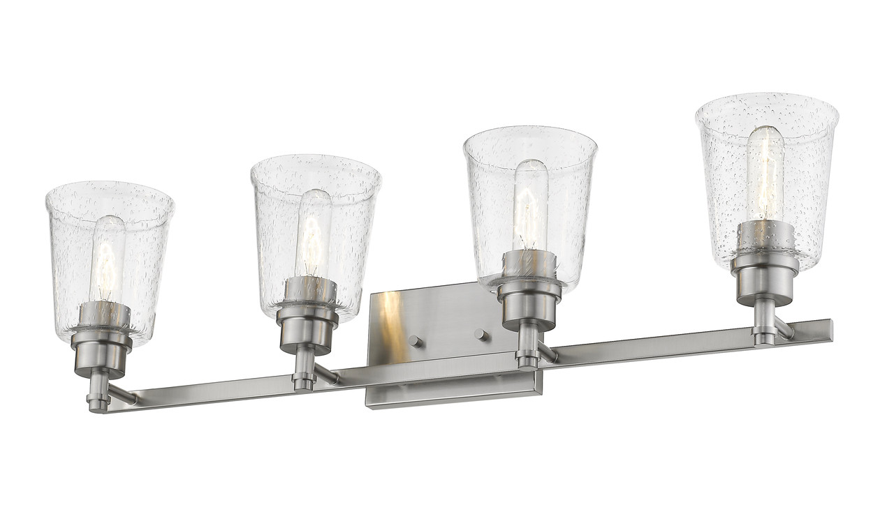 Z-LITE 464-4V-BN 4 Light Vanity, Brushed Nickel Z-LITE 464-4V-BN 4 Light Vanity, Brushed Nickel