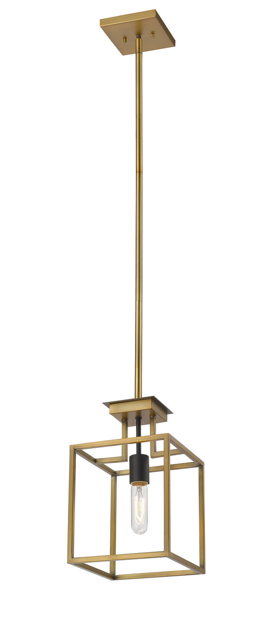 Z-LITE 456MP-OBR-BRZ 1 Light Mini Pendant, Olde Brass + Bronze