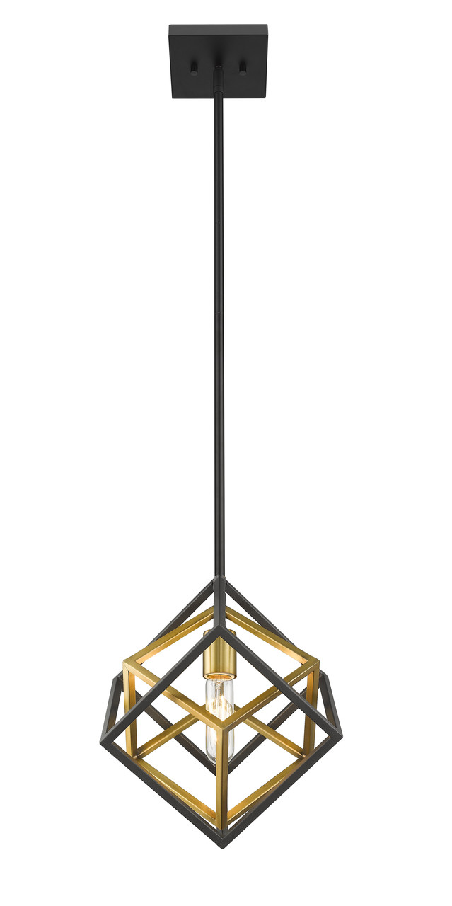 Z-LITE 457MP-OBR-BRZ 1 Light Mini Pendant, Olde Brass + Bronze