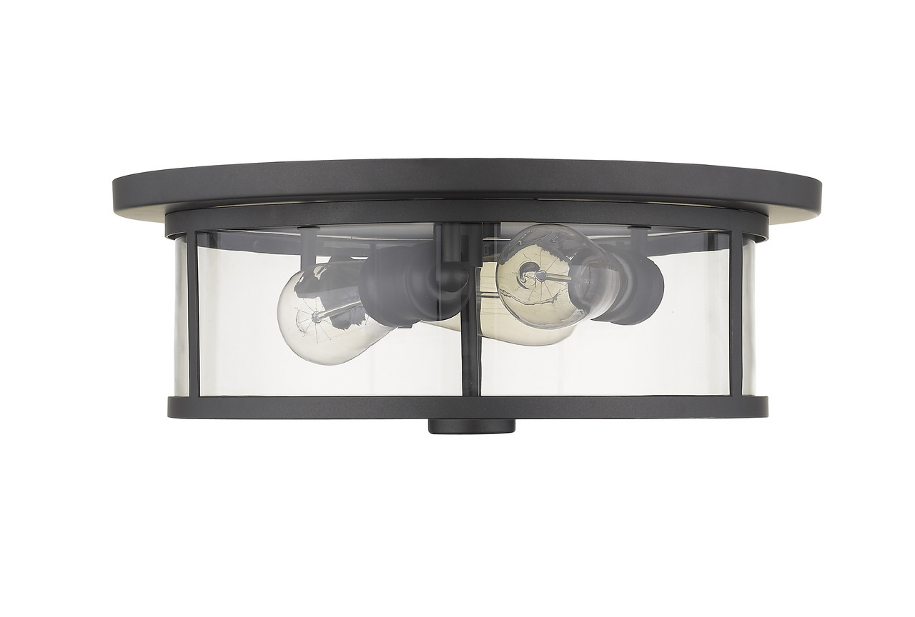 Z-LITE 462F16-BRZ 3 Light Flush Mount, Bronze