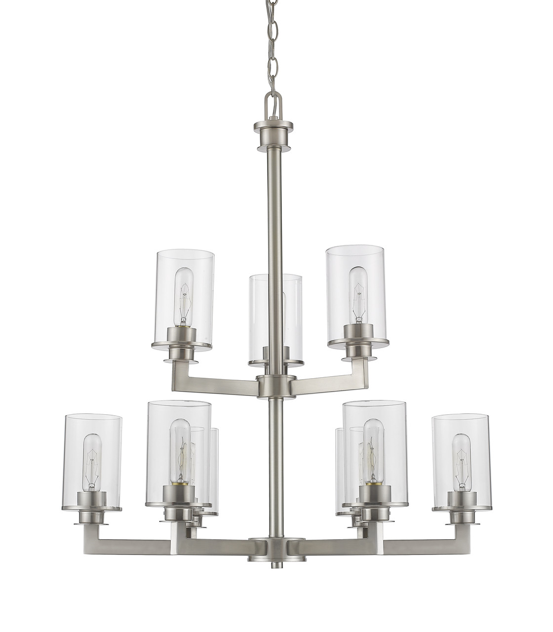 Z-LITE 462-9BN 9 Light Chandelier, Brushed Nickel Z-LITE 462-9BN 9 Light Chandelier, Brushed Nickel