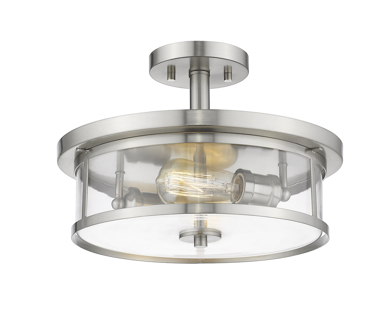 Z-LITE 462SF14-BN 2 Light Semi Flush Mount, Brushed Nickel