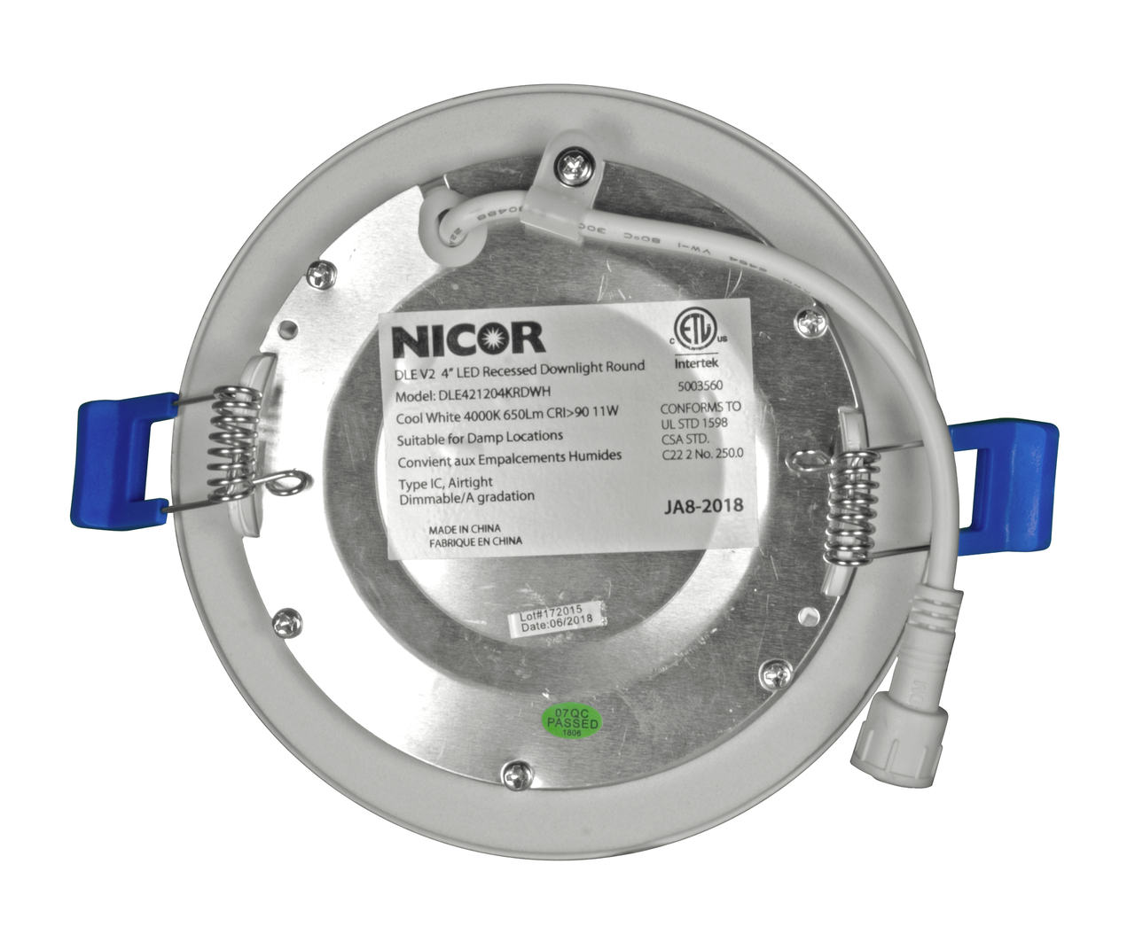 NICOR LIGHTING DLE421205KRDWH 4 in. Round Edge Lit LED Retrofit Downlight in 5000K