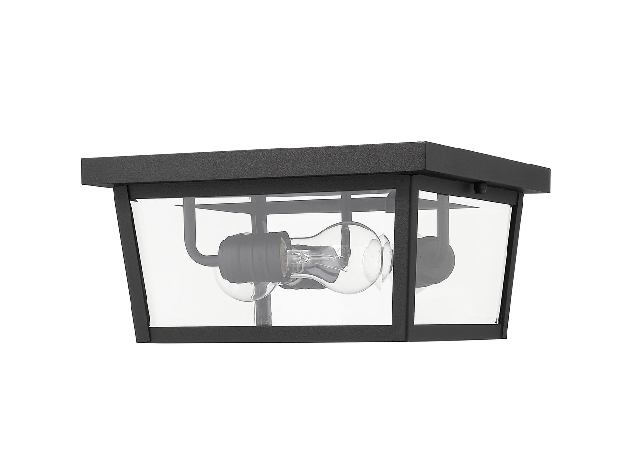 Z-LITE 568F-BK 3 Light Outdoor Flush Ceiling Mount Fixture