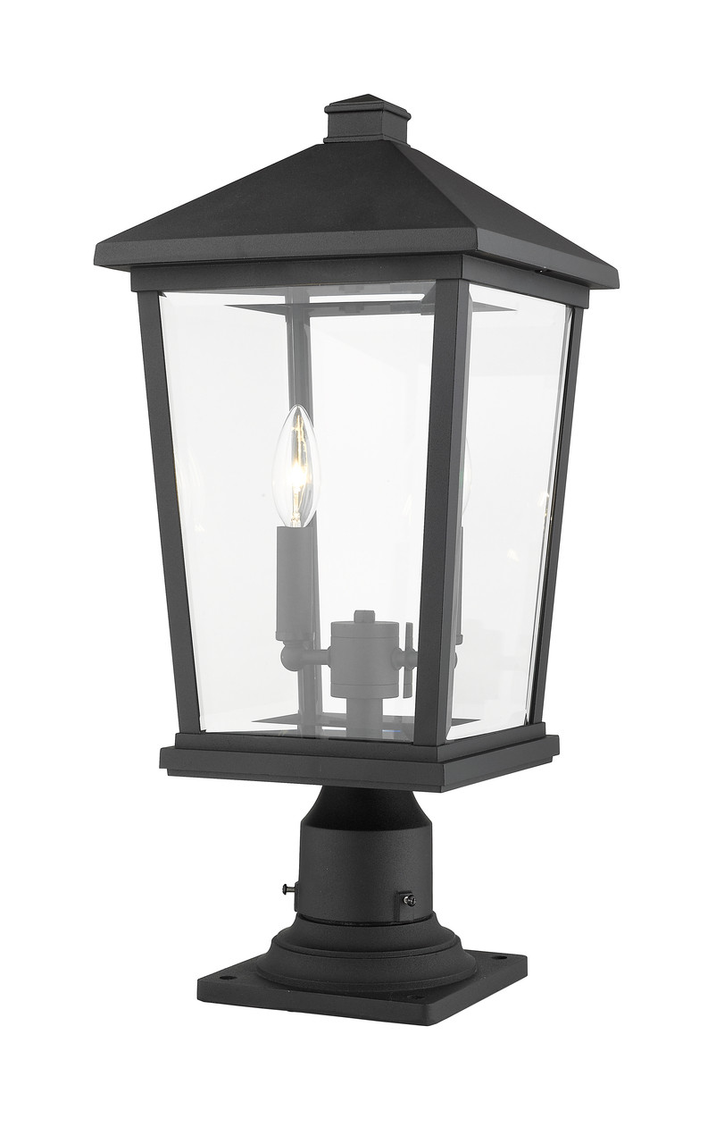 Z-LITE 568PHBR-533PM-BK 2 Light Outdoor Pier Mounted Fixture