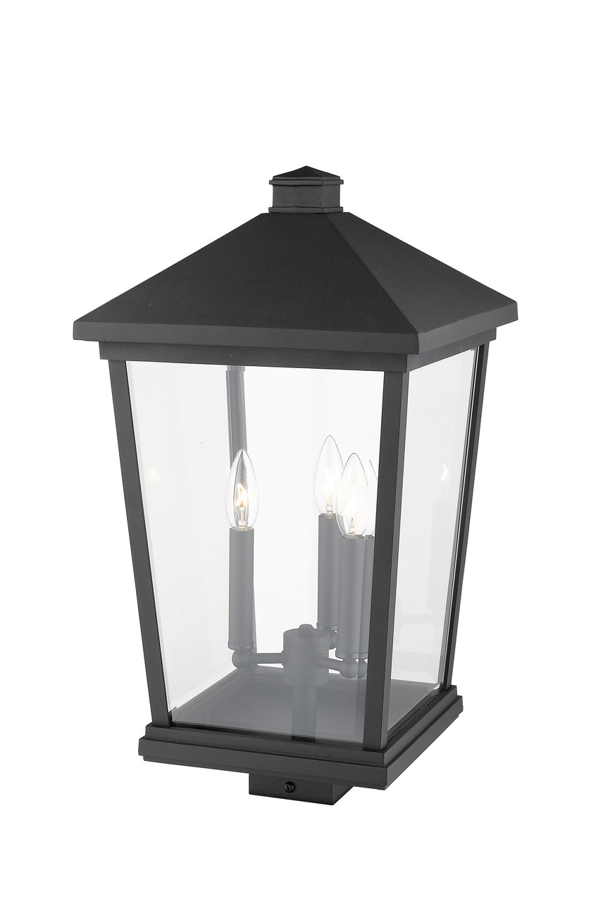 Z-LITE 568PHXLS-BK 3 Light Outdoor Post Mount Fixture