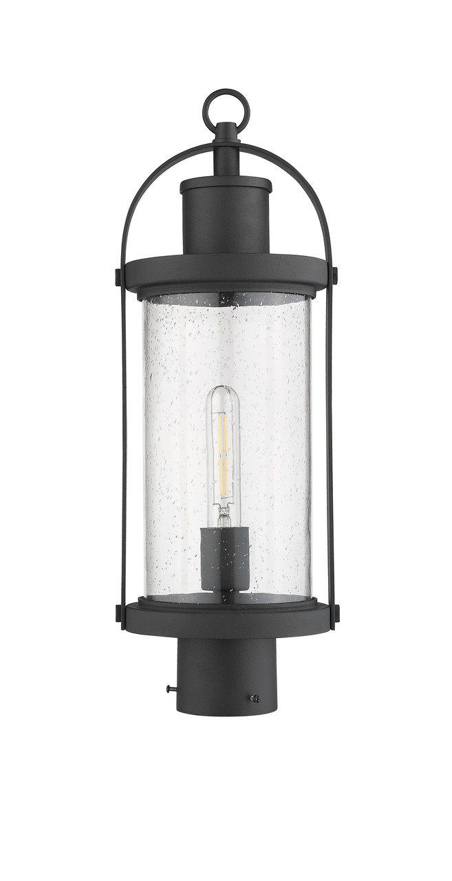 Z-LITE 569PHM-BK 1 Light Outdoor Post Mount Fixture