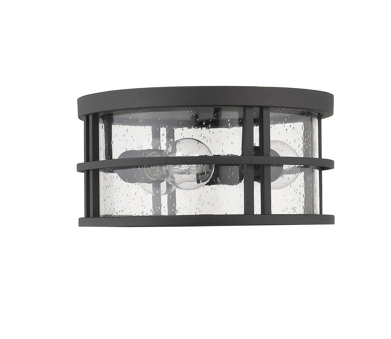 Z-LITE 570F-BK 3 Light Outdoor Flush Ceiling Mount Fixture