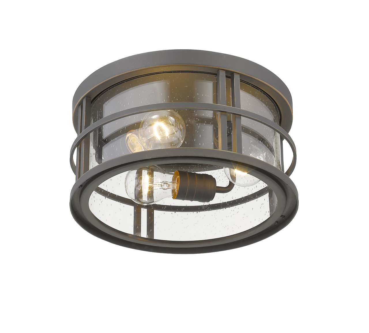 Z-LITE 570F-ORB 3 Light Outdoor Flush Ceiling Mount Fixture