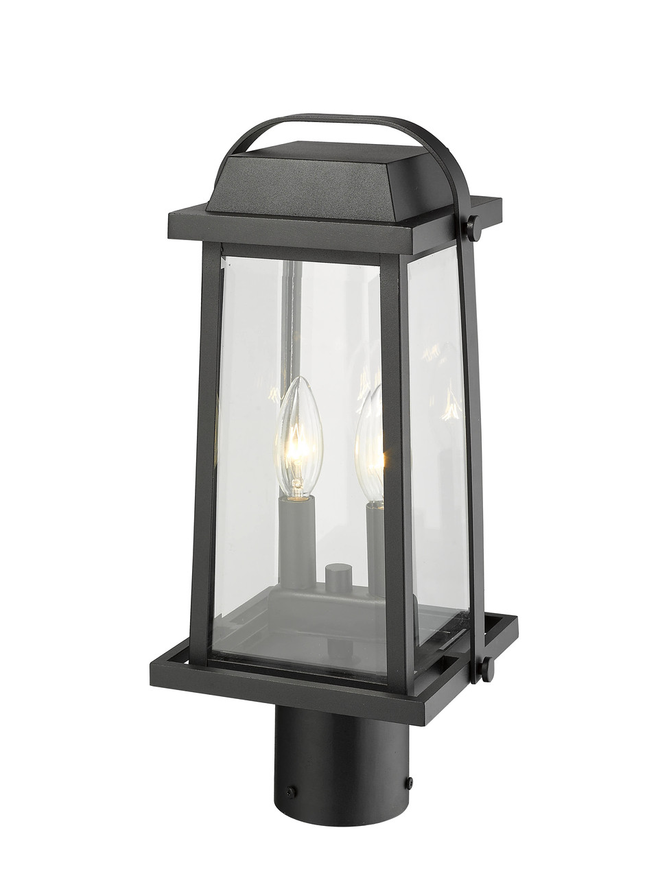 Z-LITE 574PHMR-BK 2 Light Outdoor Post Mount Fixture