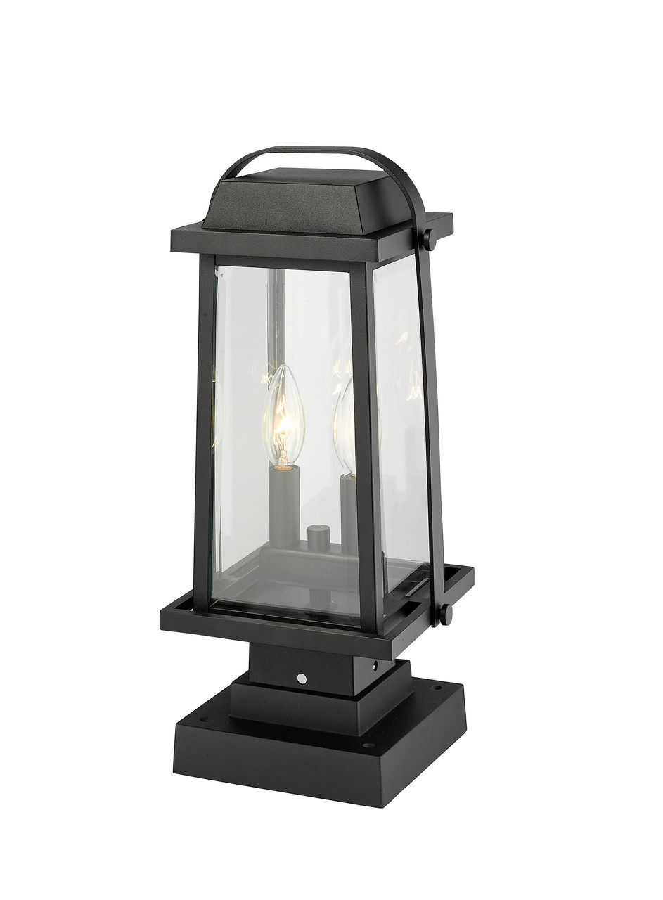 Z-LITE 574PHMS-SQPM-BK 2 Light Outdoor Pier Mounted Fixture