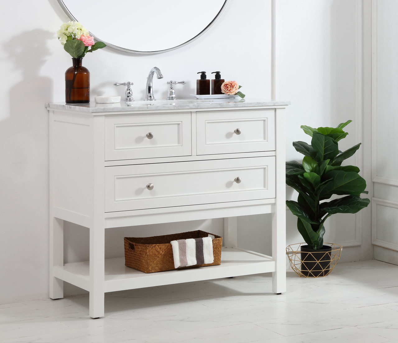 Elegant Decor VF27036WH 36 in. single bathroom vanity set in White Elegant Decor VF27036WH 36 in. single bathroom vanity set in White