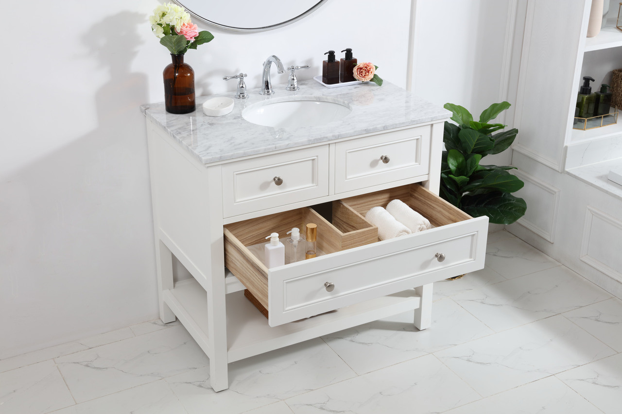 Elegant Decor VF27036WH 36 in. single bathroom vanity set in White