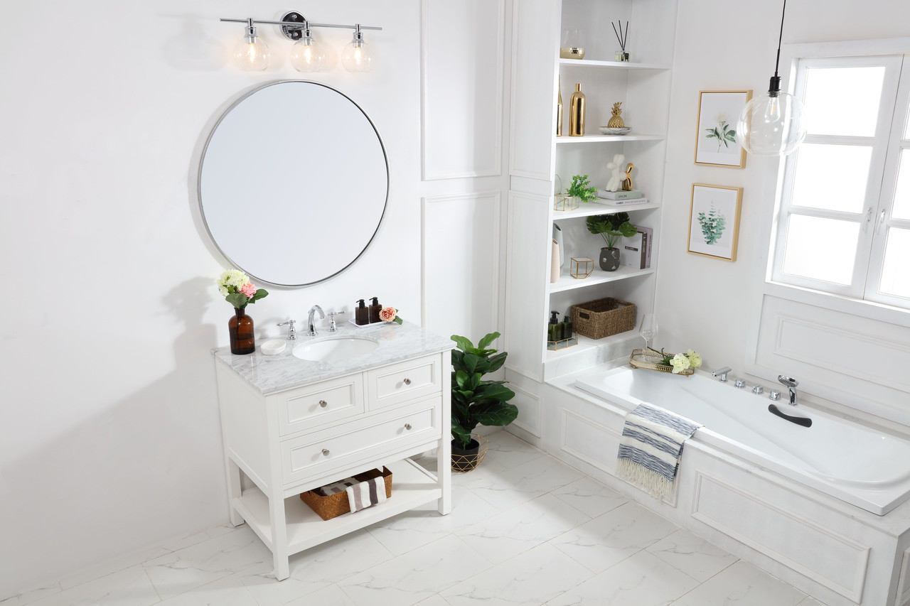 Elegant Decor VF27036WH 36 in. single bathroom vanity set in White