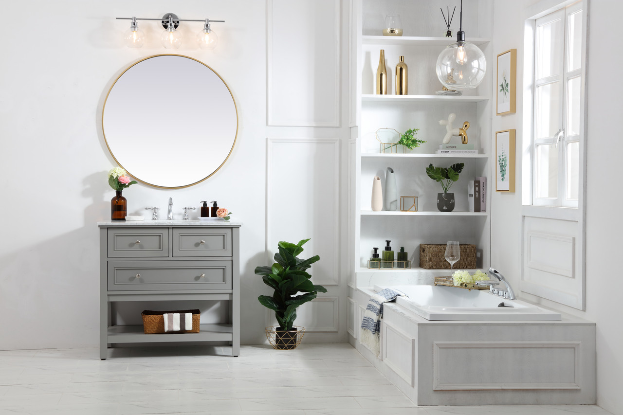 Elegant Decor VF27036GR 36 in. single bathroom vanity set in Grey