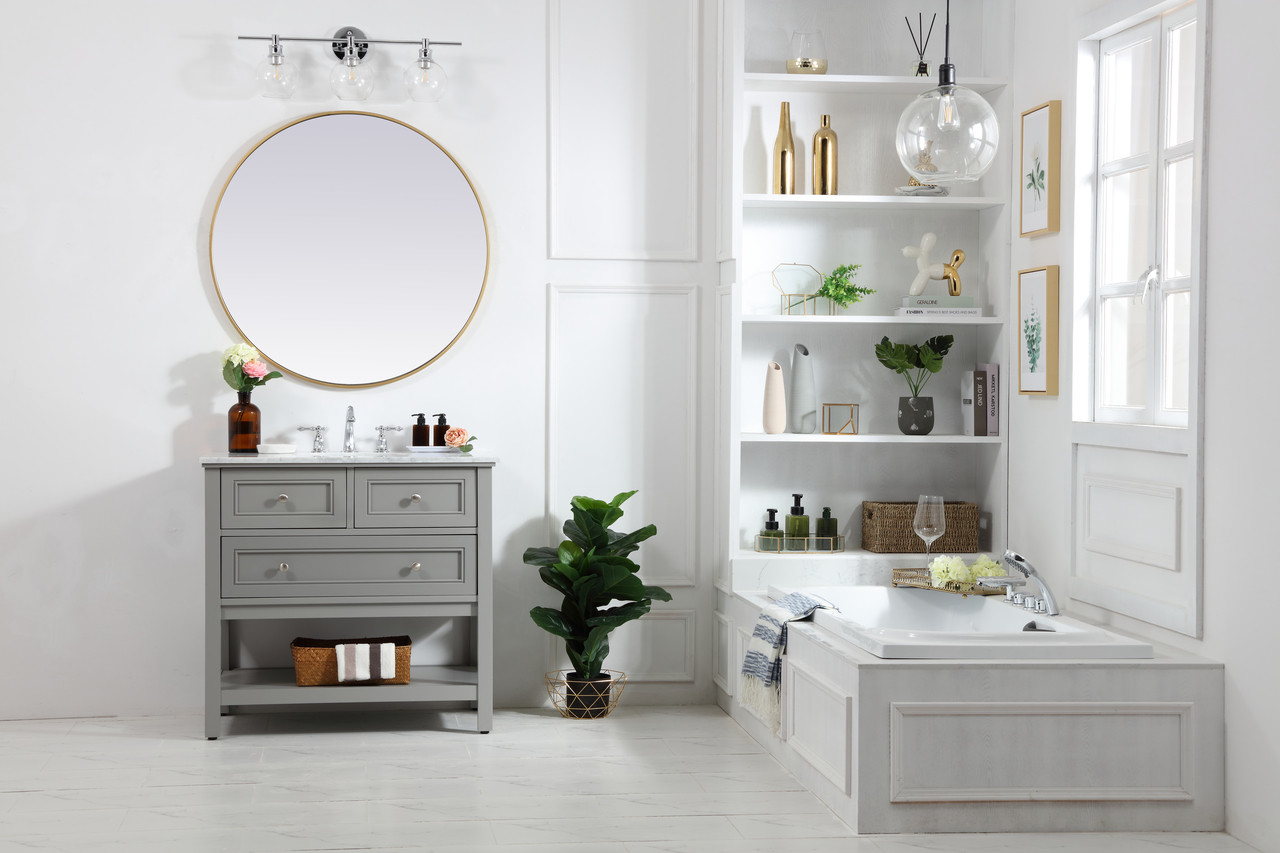 Elegant Decor VF27036GR 36 in. single bathroom vanity set in Grey