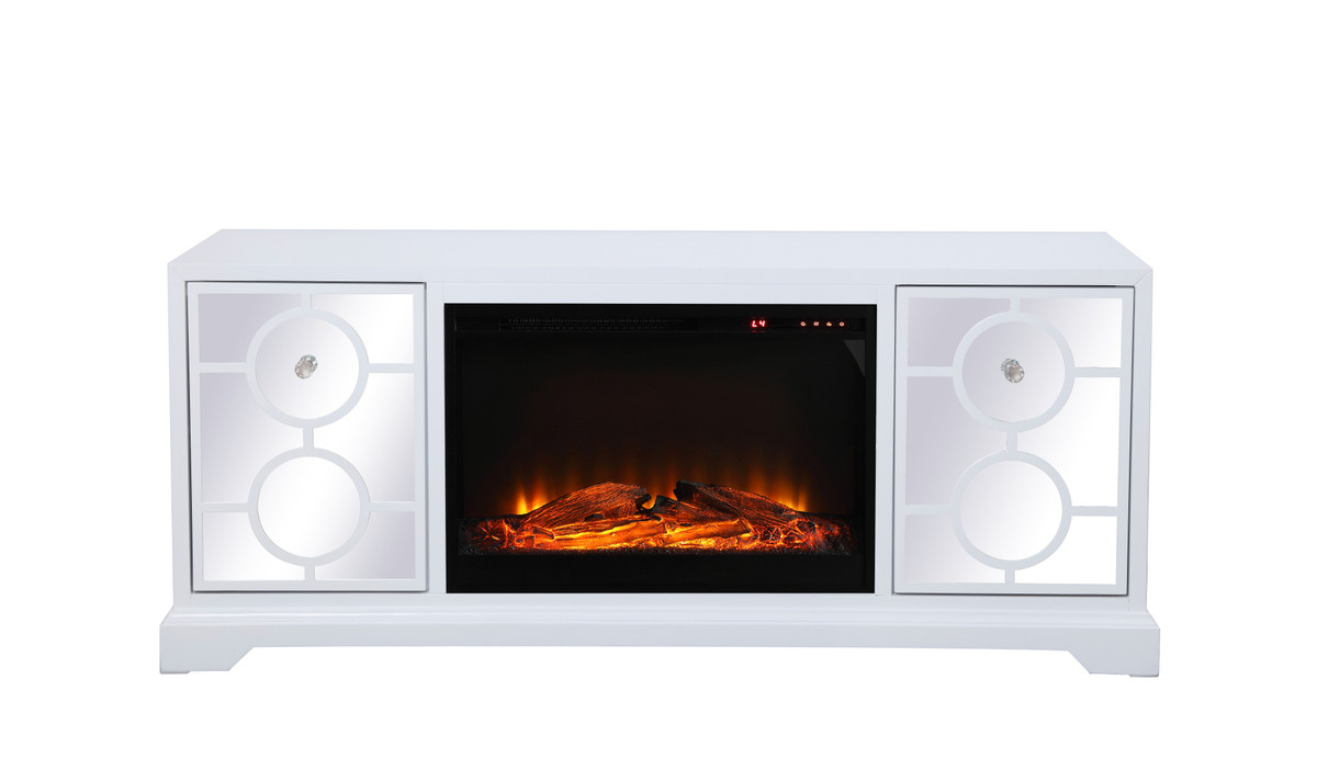 Elegant Decor MF801WH-F1 TV Stand with Fireplace - Thumbnail 3