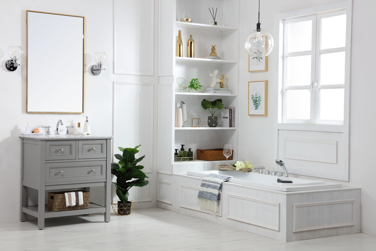 Elegant Decor VF27030GR 30 in. single bathroom vanity set in Grey