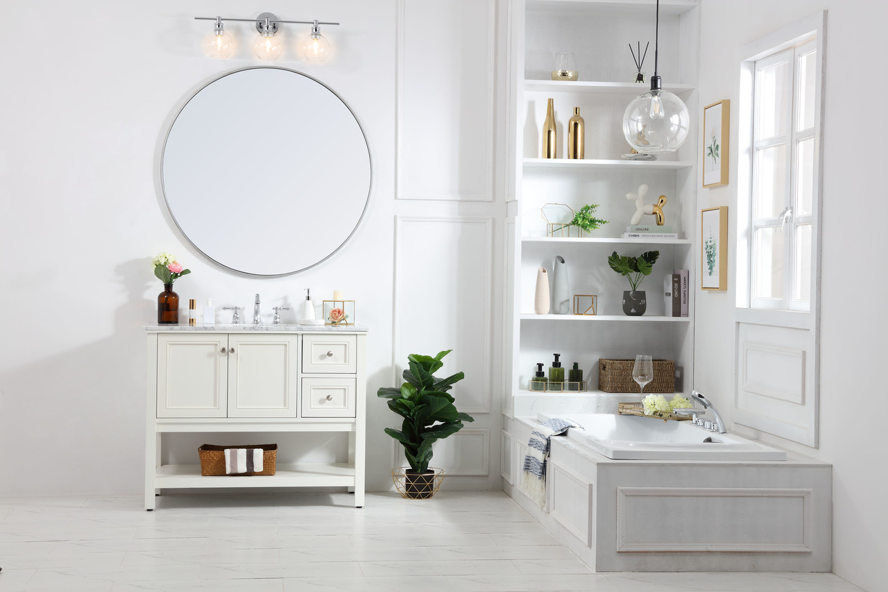 Elegant Decor VF27042WH 42 in. single bathroom vanity set in White