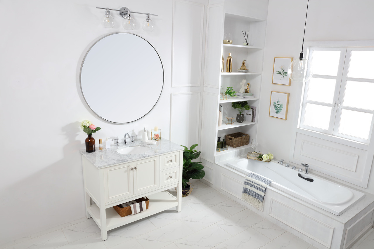 Elegant Decor VF27042WH 42 in. single bathroom vanity set in White