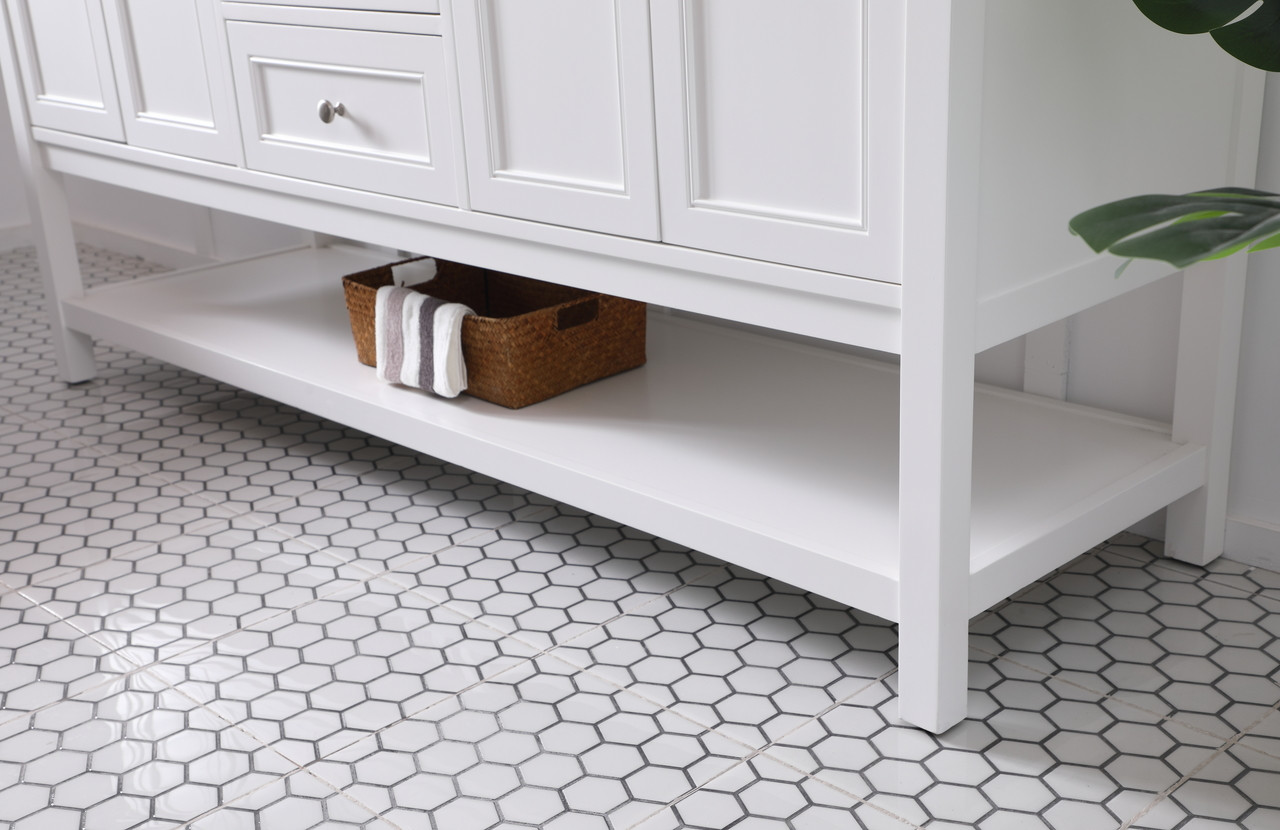 Elegant Decor VF27072WH 72 in. double sink bathroom vanity set in White