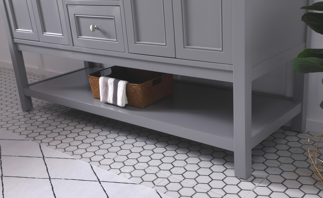Elegant Decor VF27060GR 60 in. double sink bathroom vanity set in Grey
