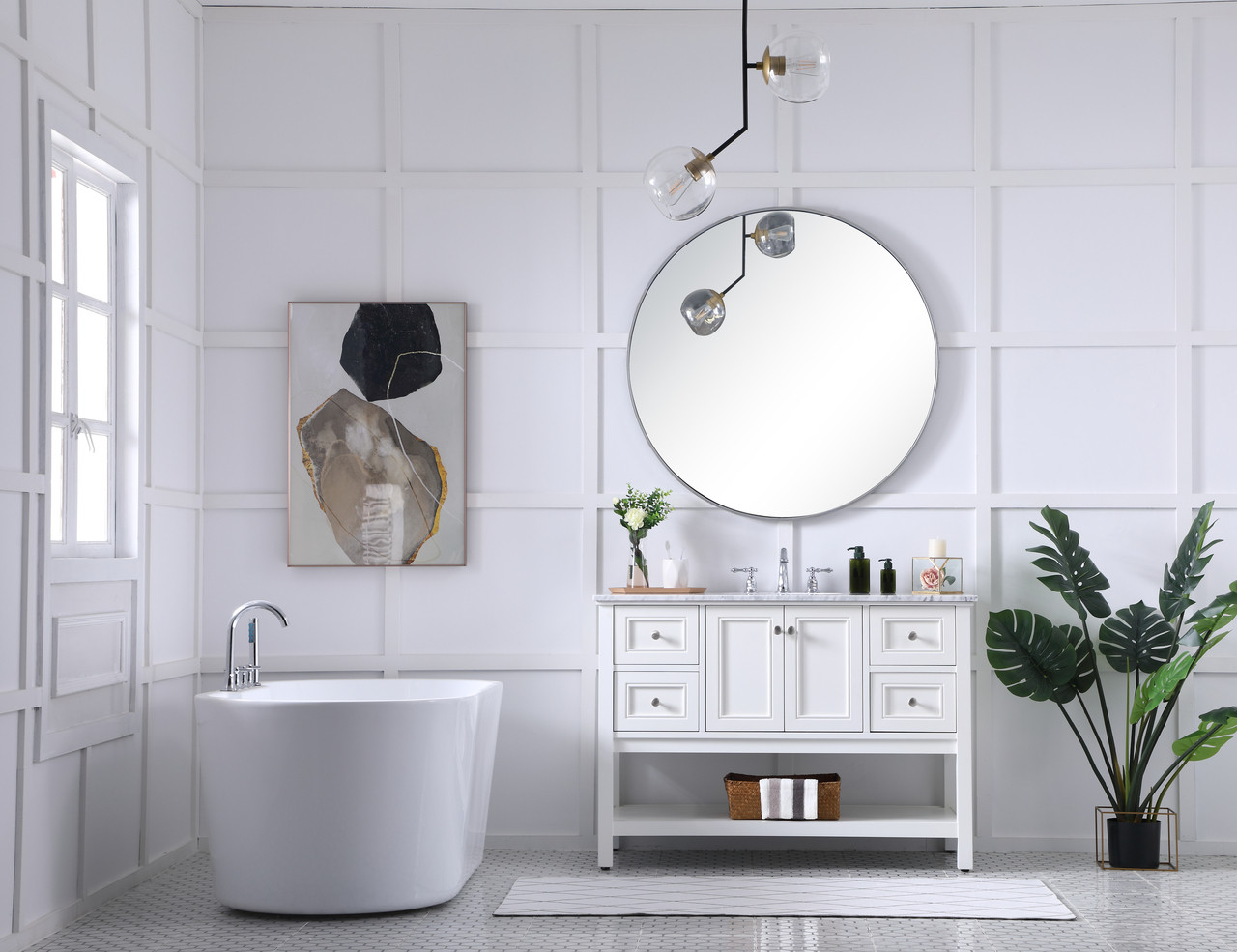 Elegant Decor VF27048WH 48 in. single bathroom vanity set in White
