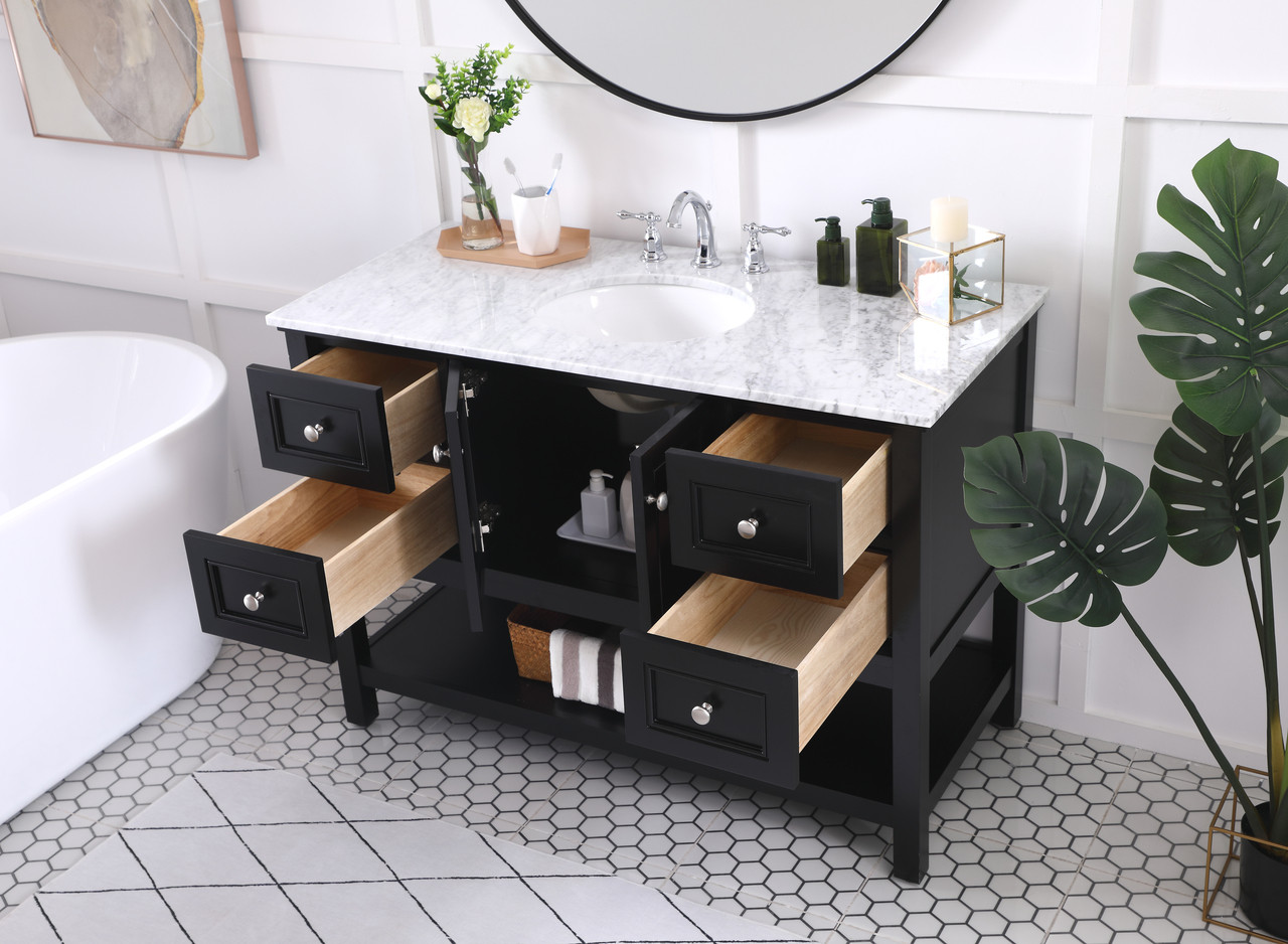Elegant Decor VF27048BK 48 in. single bathroom vanity set in Black