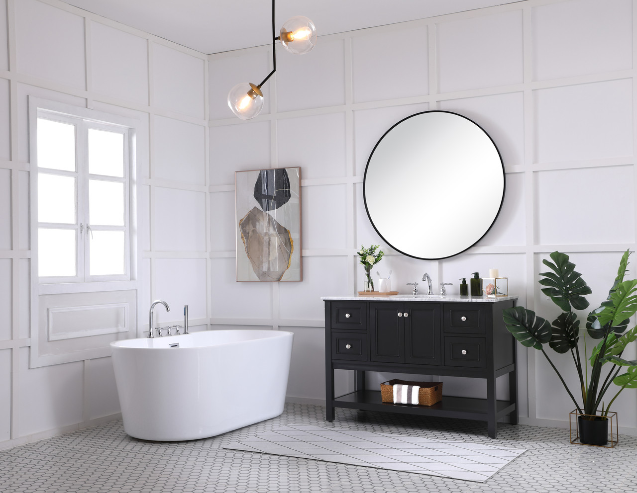 Elegant Decor VF27048BK 48 in. single bathroom vanity set in Black