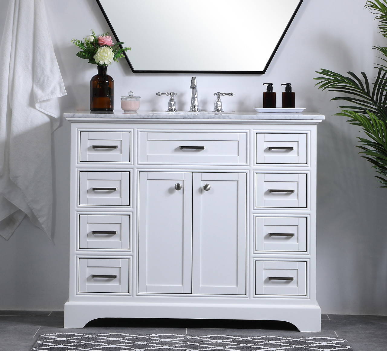 Elegant Decor VF15042WH 42 in. Single Bathroom Vanity set in white Elegant Decor VF15042WH 42 in. Single Bathroom Vanity set in white