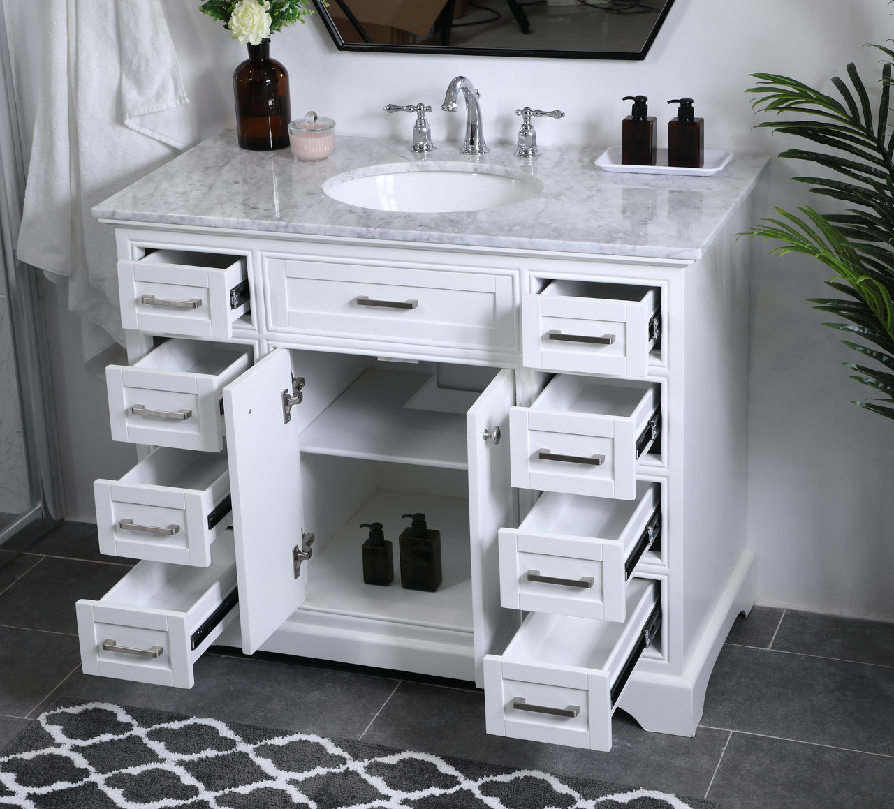 Elegant Decor VF15042WH 42 in. Single Bathroom Vanity set in white