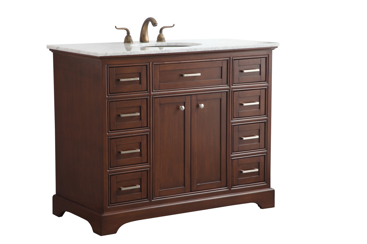 Elegant Decor VF15042TK 42 in. Single Bathroom Vanity set in teak Elegant Decor VF15042TK 42 in. Single Bathroom Vanity set in teak