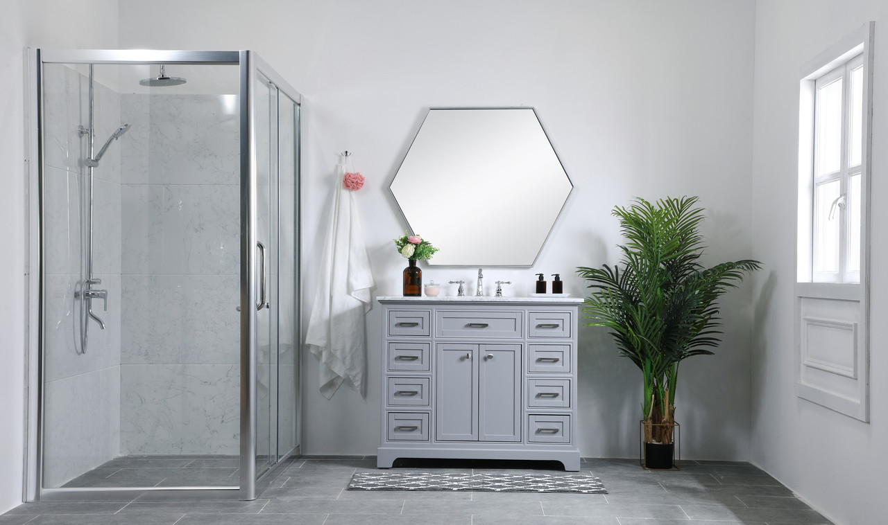 Elegant Decor VF15042GR 42 in. Single Bathroom Vanity set in light grey