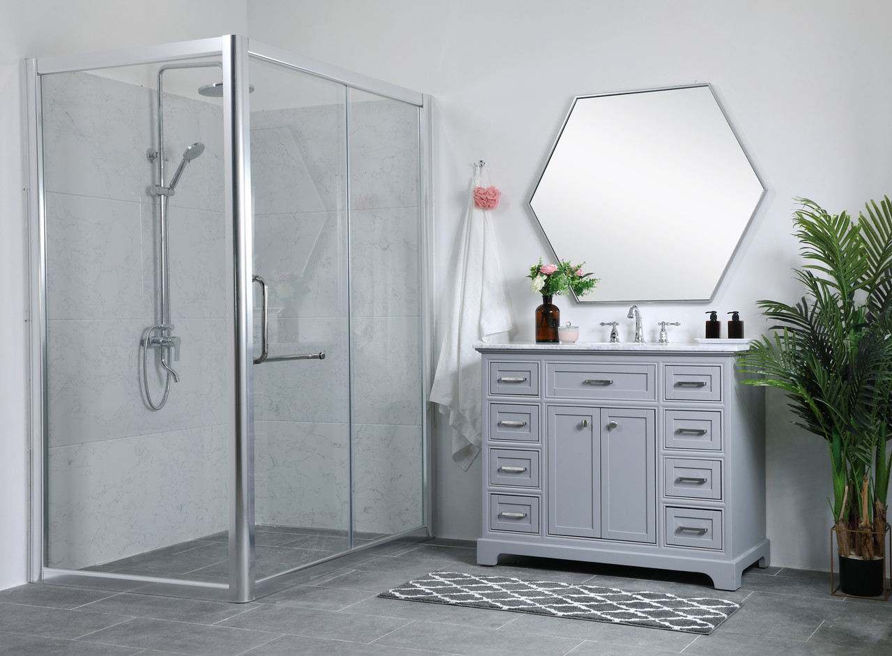 Elegant Decor VF15042GR 42 in. Single Bathroom Vanity set in light grey