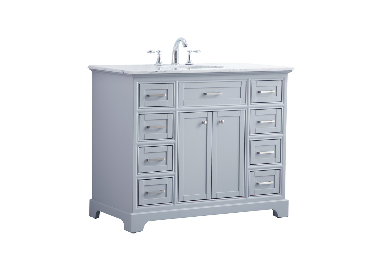 Elegant Decor VF15042GR 42 in. Single Bathroom Vanity set in light grey Elegant Decor VF15042GR 42 in. Single Bathroom Vanity set in light grey