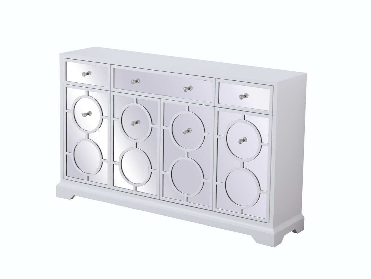 Elegant Decor MF81001WH 60 in. mirrored credenza in white