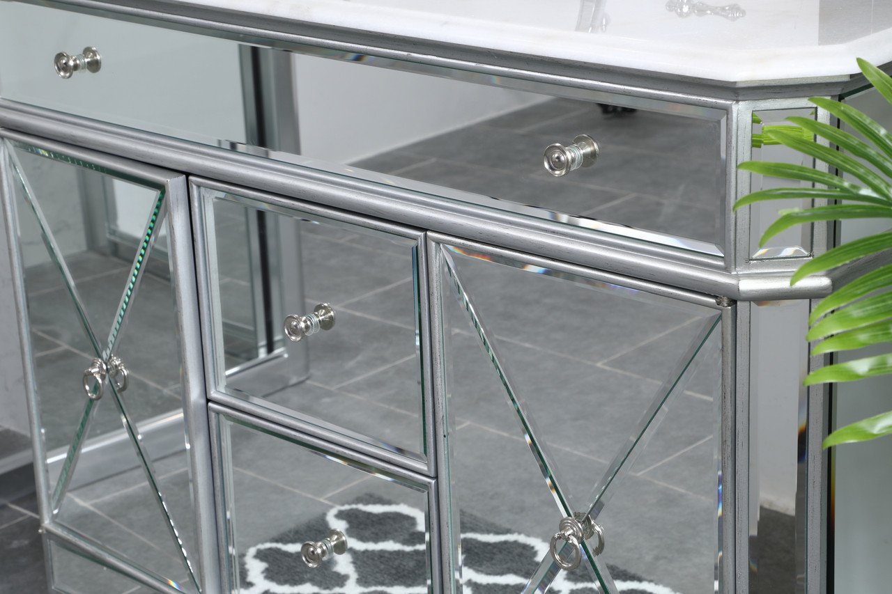 Elegant Decor VF11042SL 42 in. Single Bathroom Vanity set in  antique silver