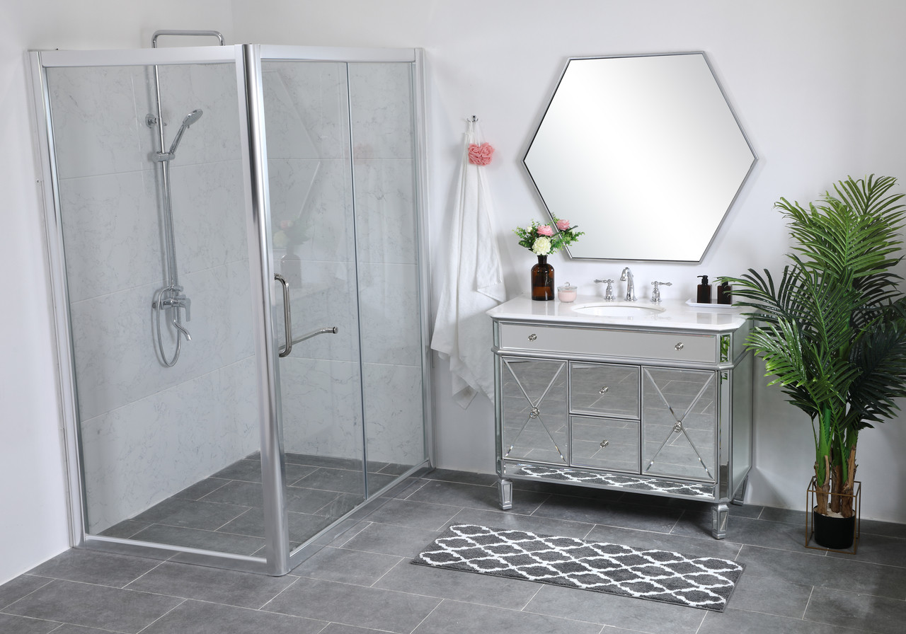 Elegant Decor VF11042SL 42 in. Single Bathroom Vanity set in  antique silver